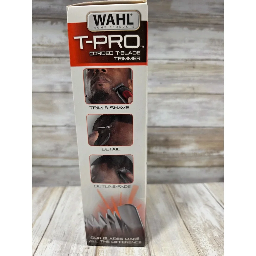 Wahl T-Pro Corded‎ T-Blade Trimmer Red Black 09307-300 Close Shave Detailer New